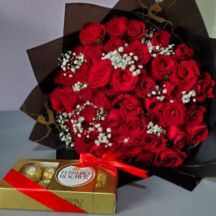 Midnight Romance Red Rose Bouquet