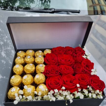 Luxury Red Rose and Ferrero Rocher Chocolate